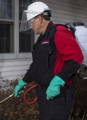 A man spraying pesticides